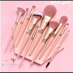 Pink Gold Makeup Brush Set